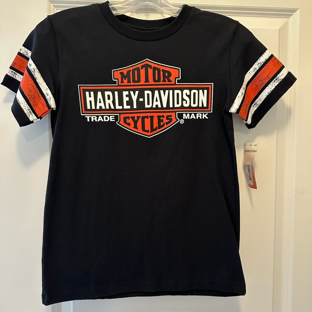 Woman’s Harley-Davidson Tee in Black and Orange